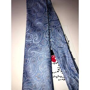 Joseph Abboud Necktie XL Paisley Lite Blue Silk   64" X 3.75" EUC